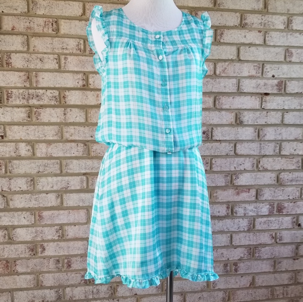 New Q Mack Summer Blue Sweetheart Ruffle Dress - Picture 2 of 8